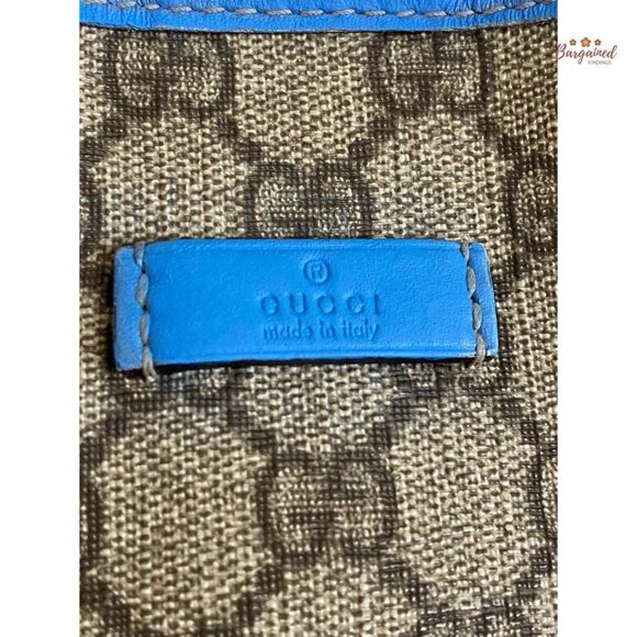 Authentic GUCCI Brown/Blue GG Coated Canvas Joy Medium Tote Bag - Picture 2 of 13